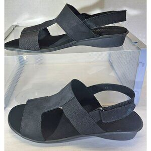 SESTO MEUCCI Women's "Eudore" Black Nabuk Leather Slingback Sandal Size 12M